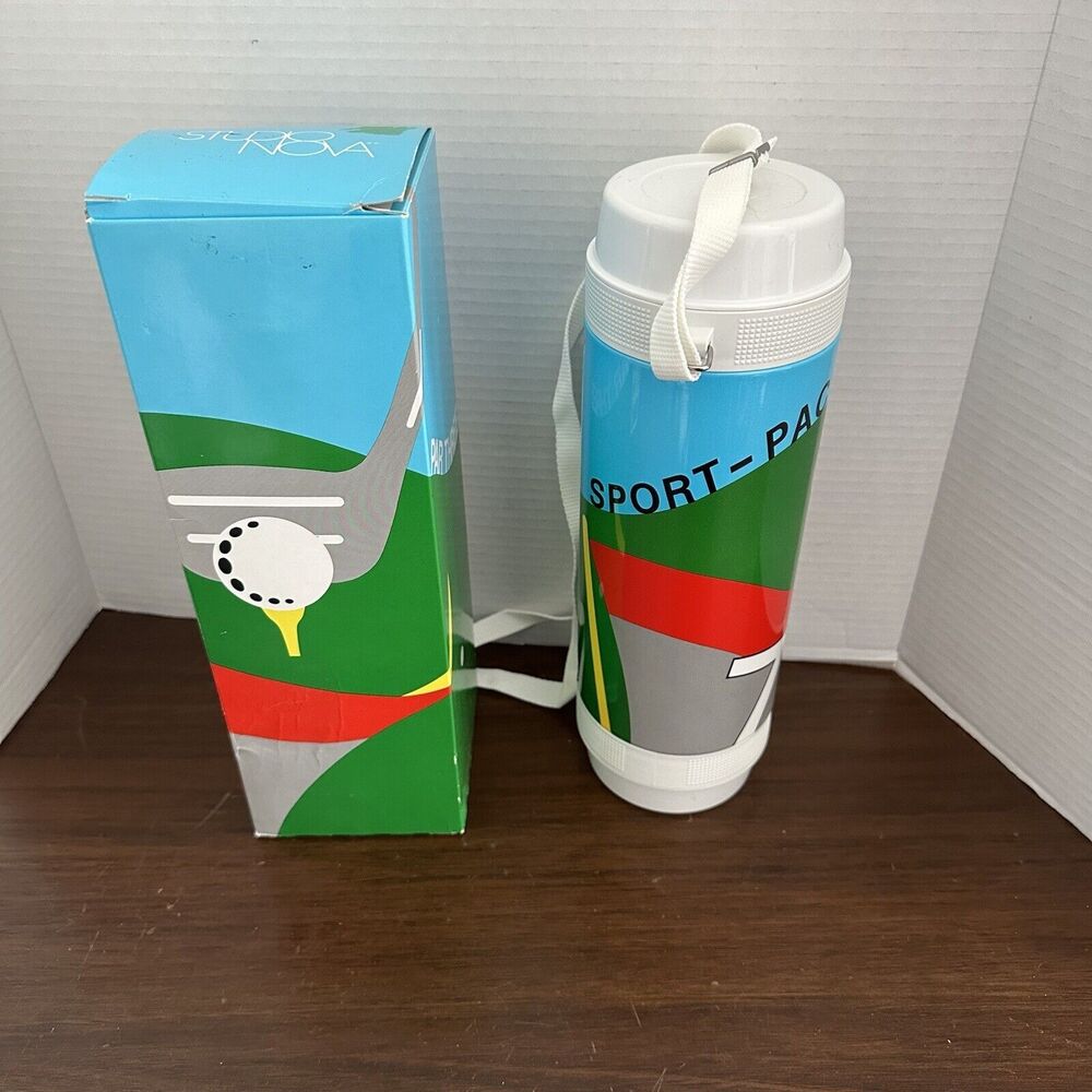 Studio Nova Thermos Tiger Bottle Strap Par Three Sport Pac 80’s Japan 3/4L Golf
